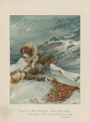 Dort in der kalten und grauen Dämmerung lag er leblos, aber schön